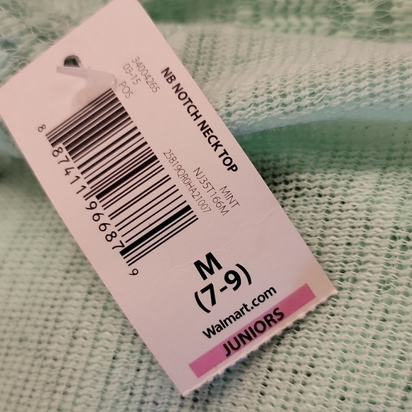 No Boundaries lightweight notch neck mint green sweater top size medium NWT - Picture 7 of 12
